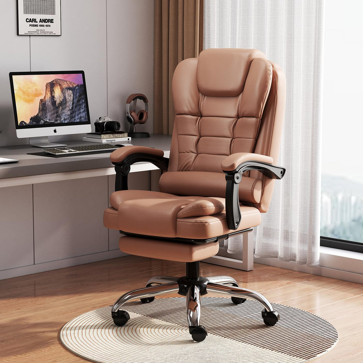 Ergonomic High Back Office Chair with Lumbar Support and Footrest I845694