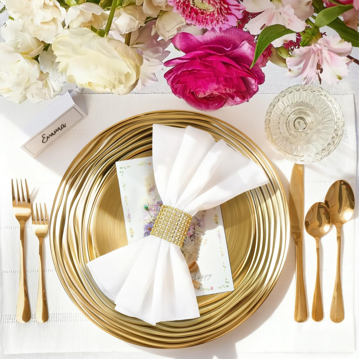 12 Pcs 13 Inch Round Gold Charger Plates M587