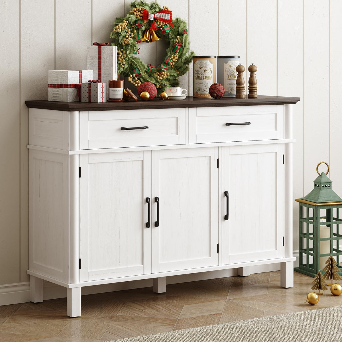 48 Inch Off White Buffet Cabinet with Storage B217945
