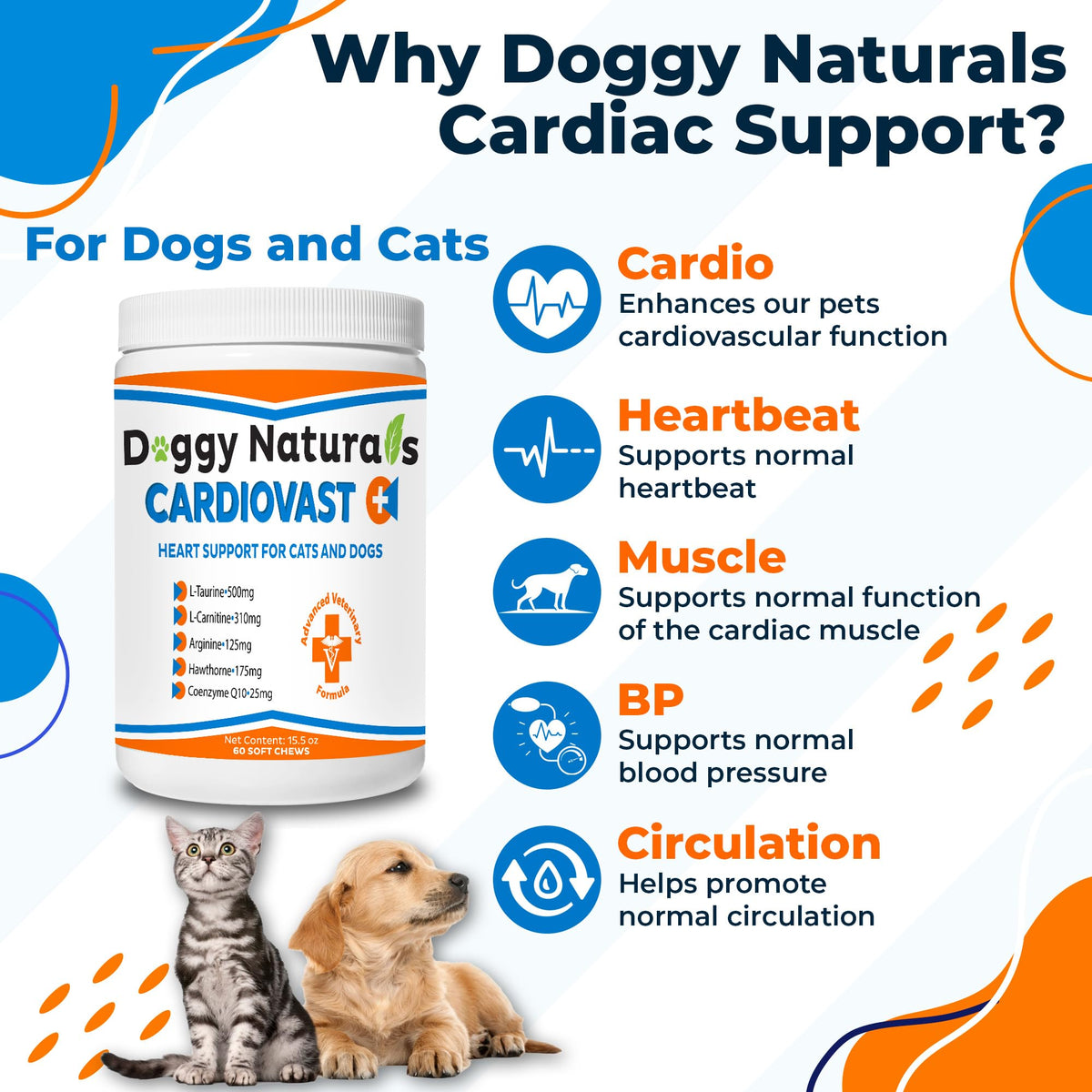 Cardio Support Supplement for Dogs and Cats, 60 Soft Chew J17126