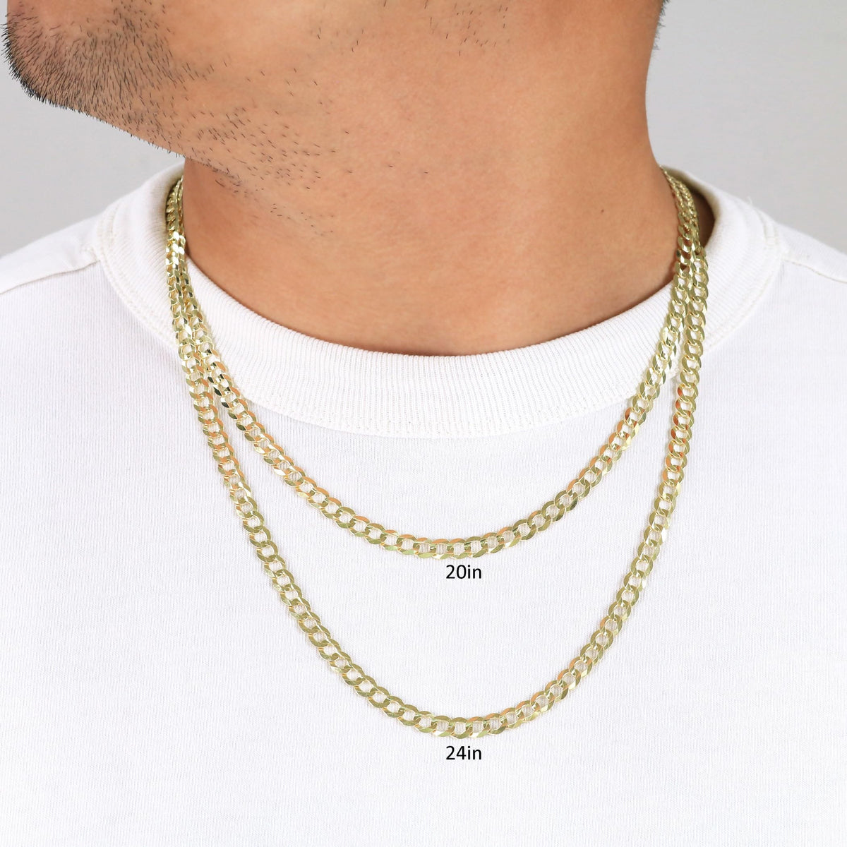10k Yellow Gold Cuban Curb Link Chain Necklace F2725