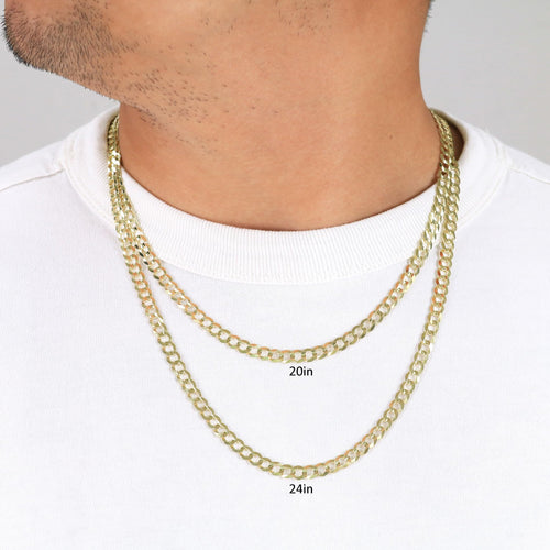 10k Yellow Gold Cuban Curb Link Chain Necklace F2725
