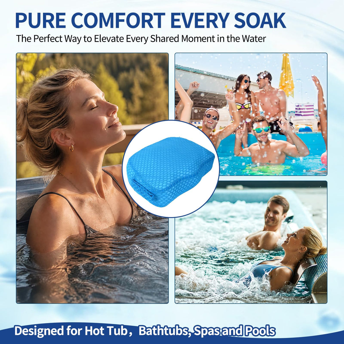 Weighted 3D Air Mesh Inflatable Hot Tub Booster Seat Y7613