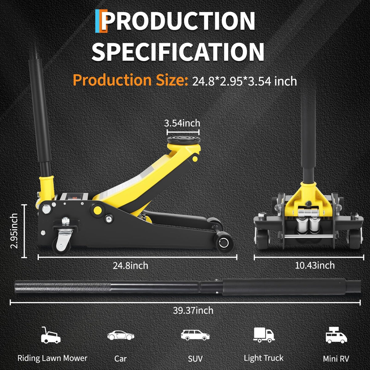 3 Ton Low Profile Hydraulic Floor Jack D202