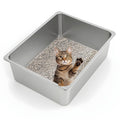 XL Stainless Steel High Sided Cat Litter Box K183