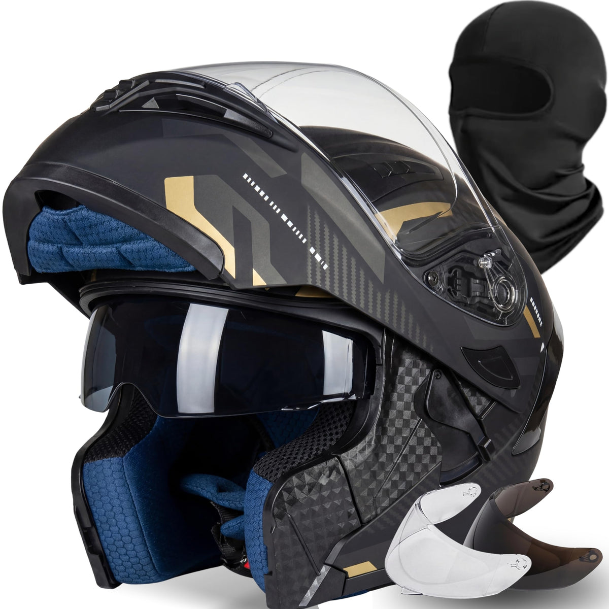 Modular Motorcycle Helmet DOT Approved Flip Up Dual Visor S918