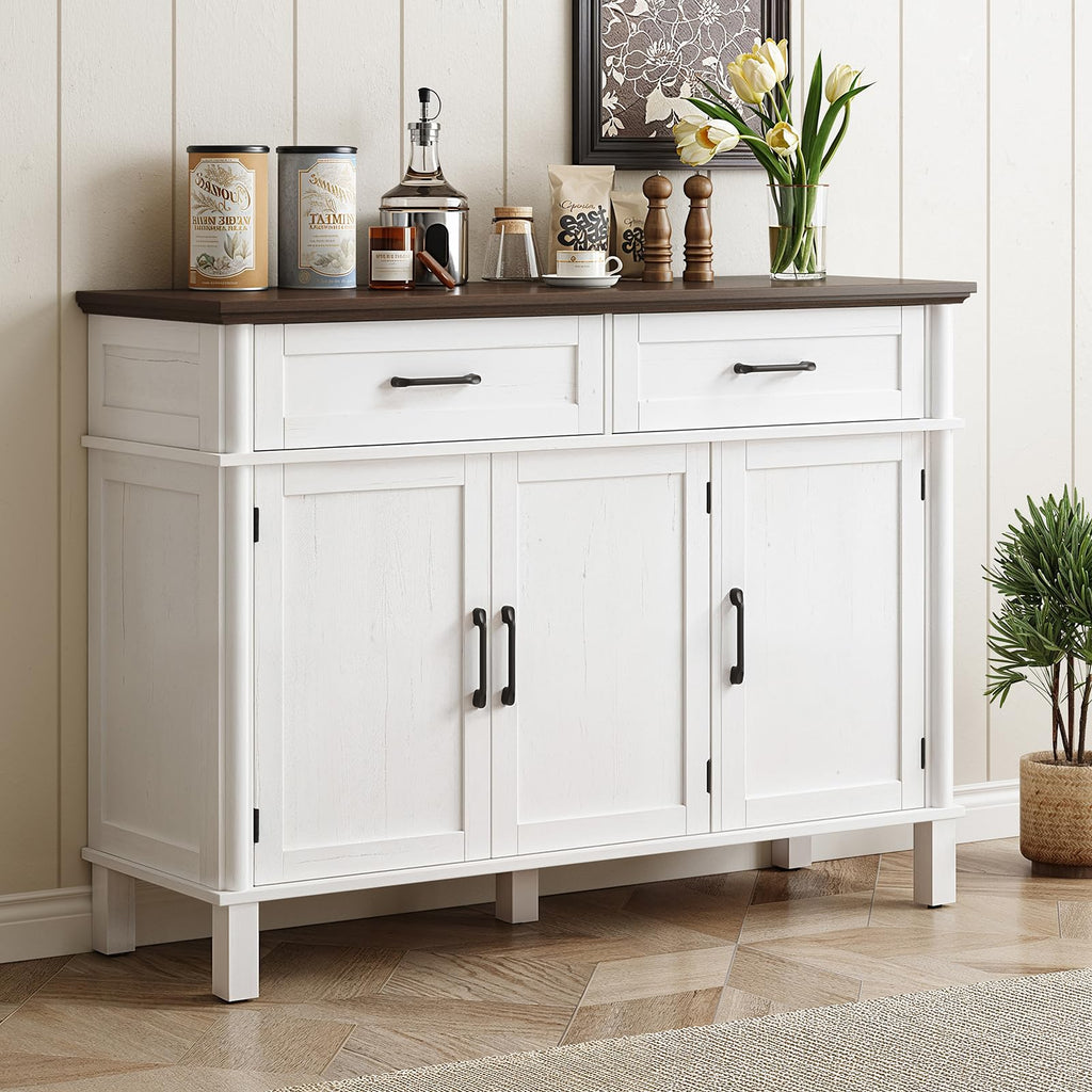 48 Inch Off White Buffet Cabinet with Storage B217945