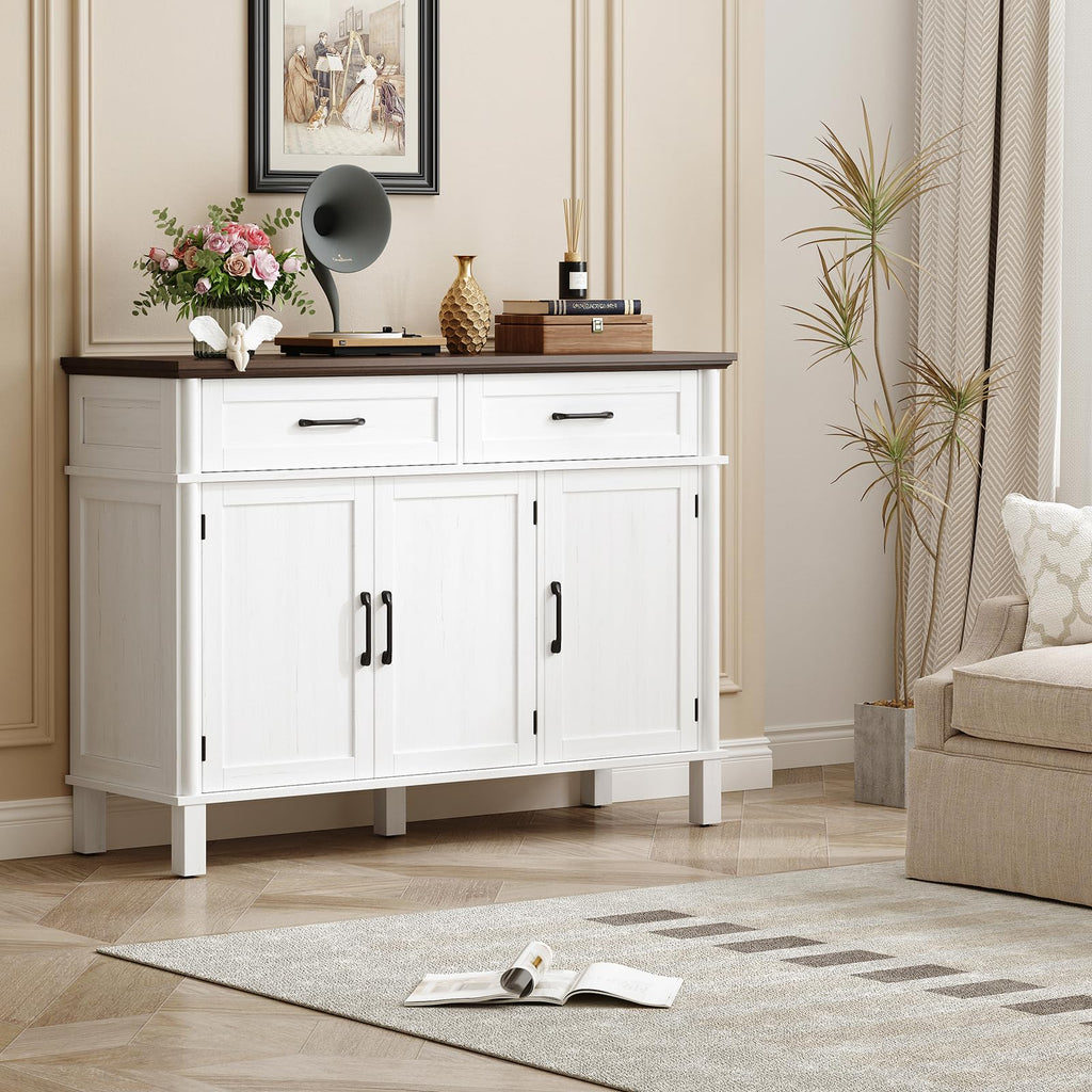 48 Inch Off White Buffet Cabinet with Storage B217945