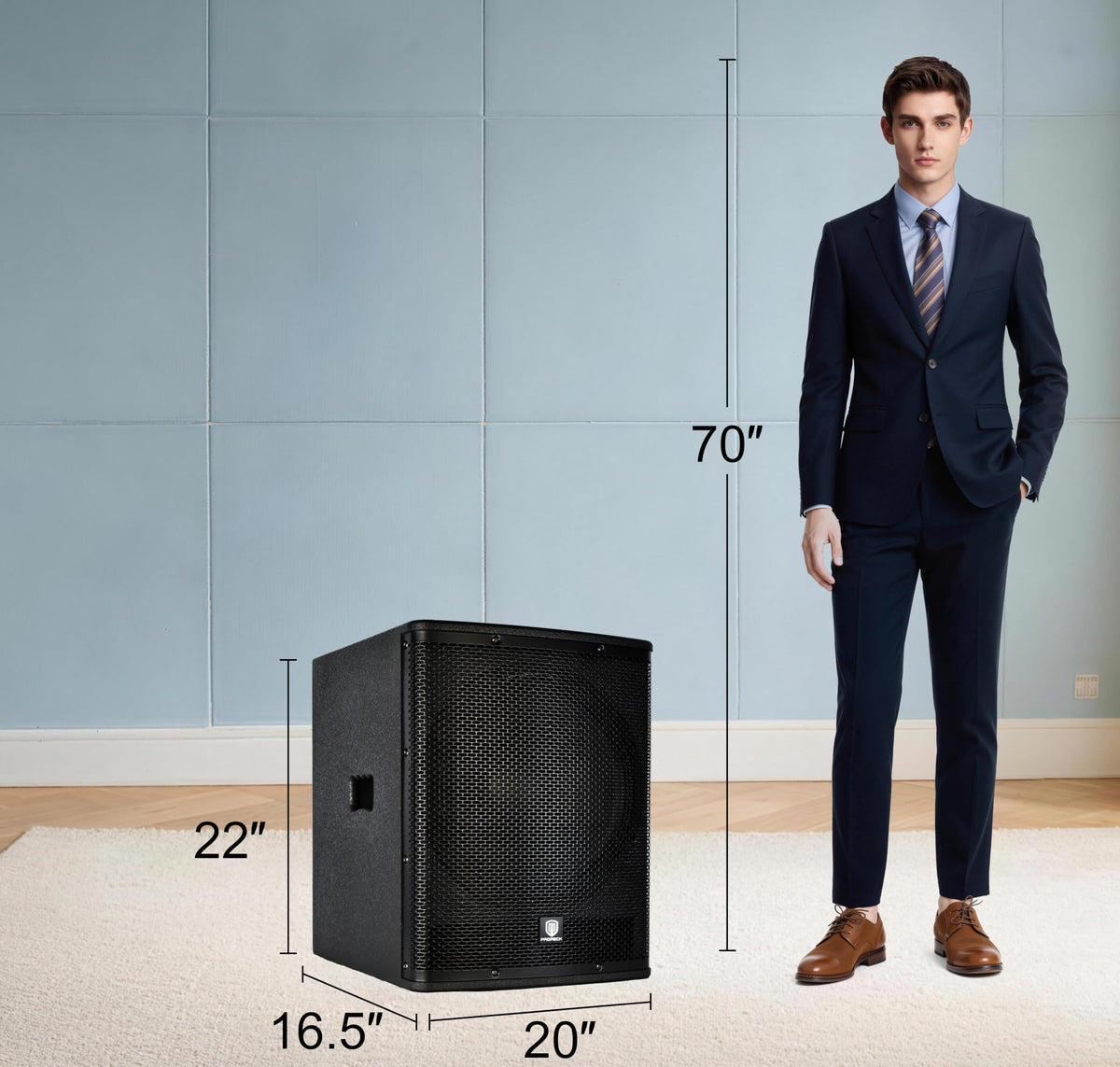 Powered 15 inch PA DJ Subwoofer with Class-D Amplifier, Black M617594