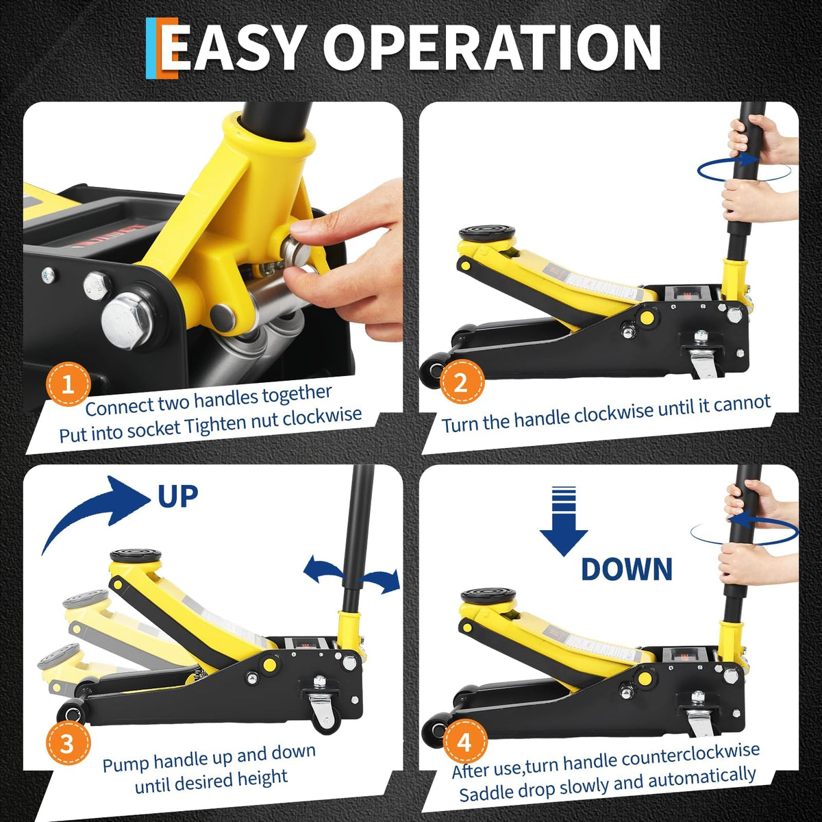 3 Ton Low Profile Hydraulic Floor Jack D202