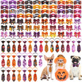 100 Pcs Dog Bow Ties Collar Set E9001