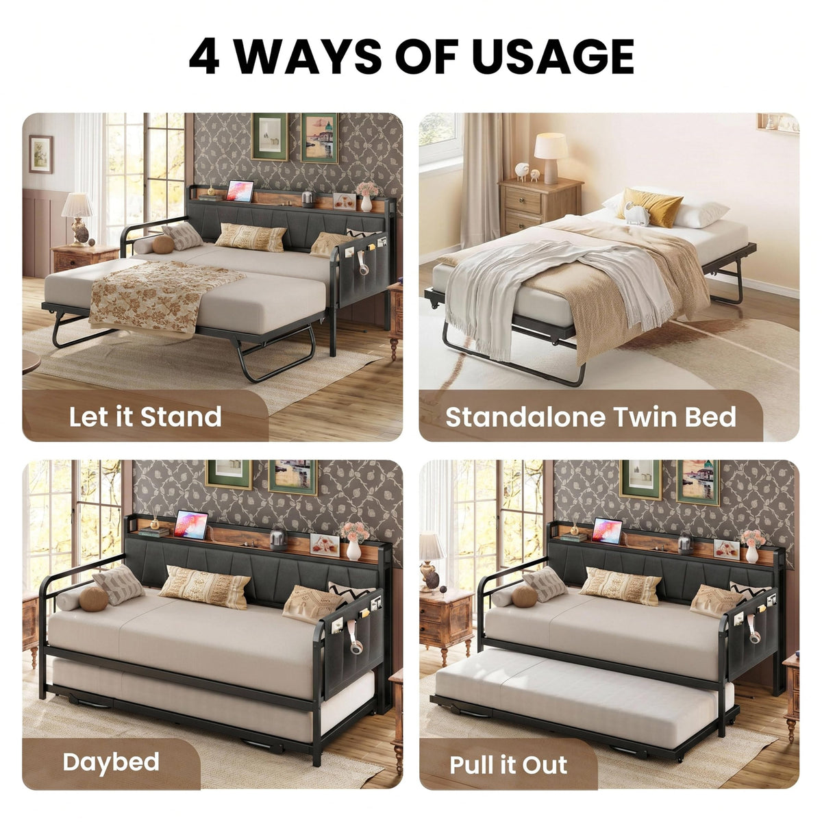 Twin Daybed with Trundle H414897