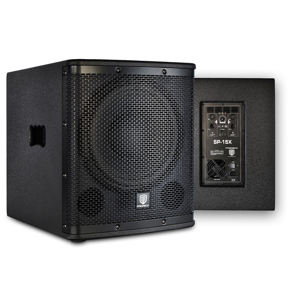 Powered 15 inch PA DJ Subwoofer with Class-D Amplifier, Black M617594