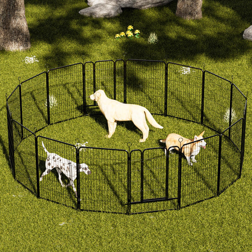 16-Panel Heavy-Duty Metal Dog Playpen F437